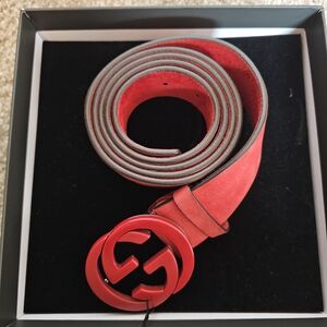 Gucci Bold Red Leather Belt